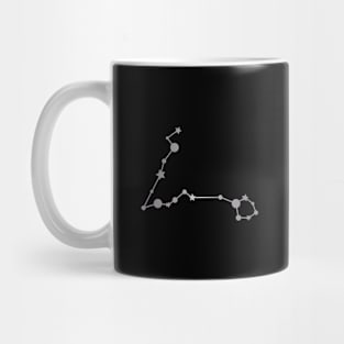 Pisces Zodiac Constellation in Silver - Black Mug